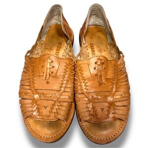 Chamula Brown Leather‎ Handmade Huarache Sandals Size 7